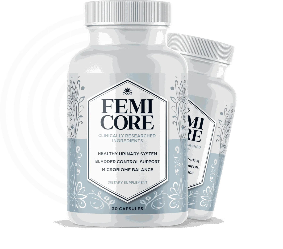 FemiCore bladder support supplement for women, urinary health and microbiome balance, 2-bottle pack