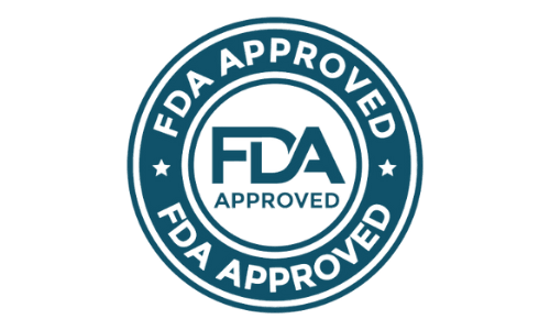 Dark teal FDA registered facility trust badge on the femicore website.