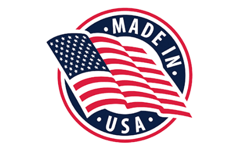 Made in USA quality assurance stamp with American flag for femicore